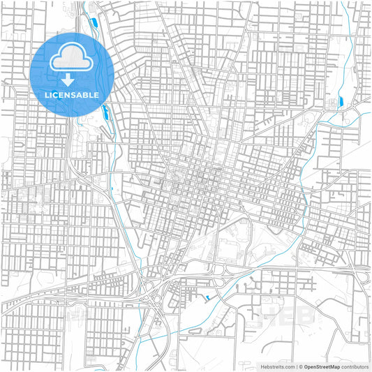 Canton, Ohio, United States, city map with high resolution roads.