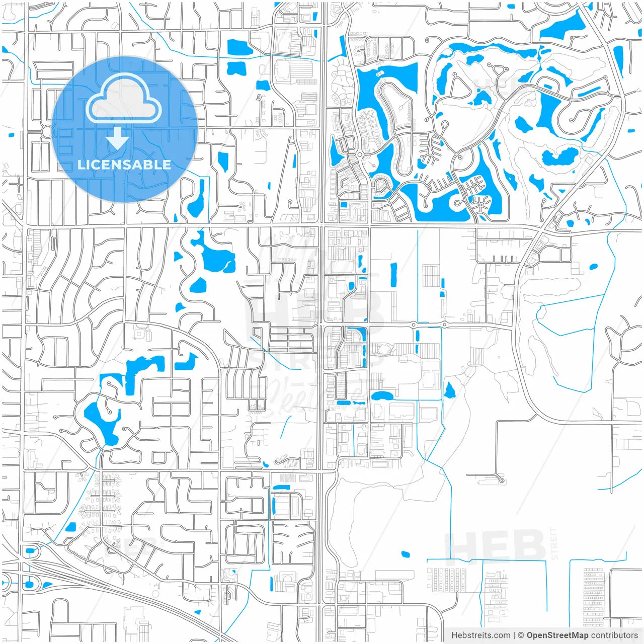 Blaine, Minnesota, United States, city map with high resolution roads.