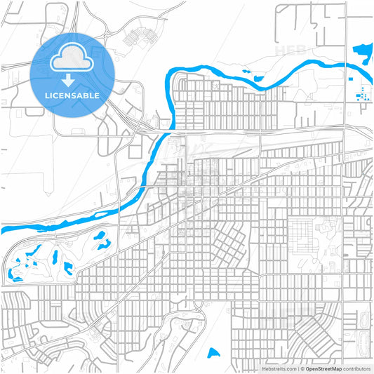 Casper, Wyoming, United States, city map with high resolution roads.