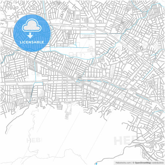 Nova Iguacu, Brazil, city map with high resolution roads.