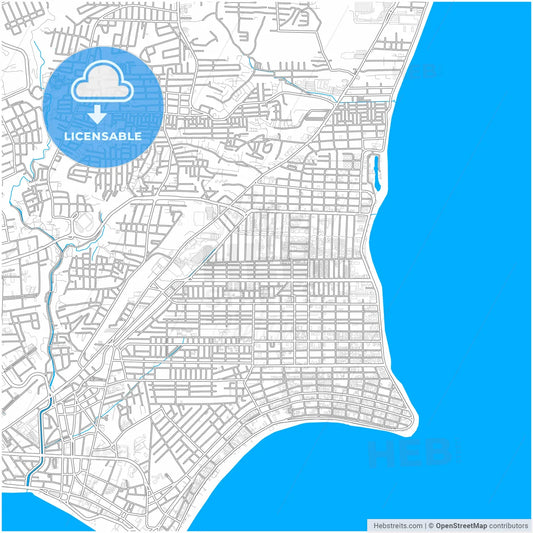 Maceio, Brazil, city map with high resolution roads.