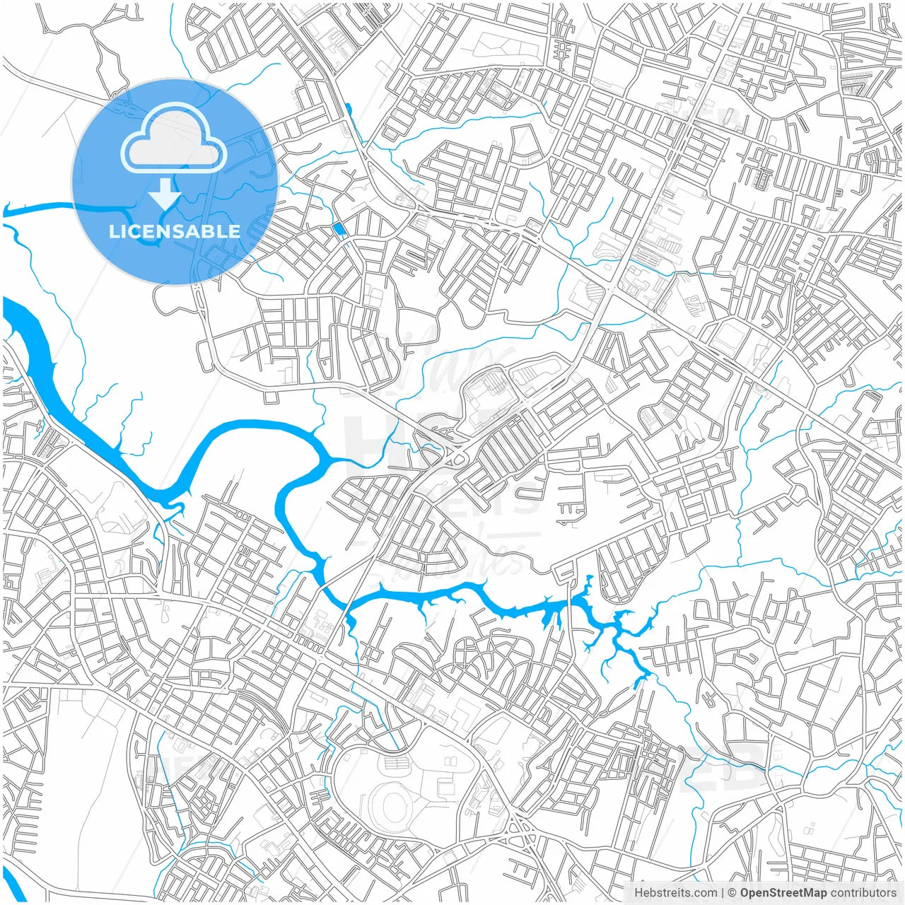 Sao Luis, Brazil, city map with high resolution roads.