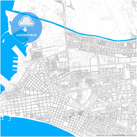 Callao, Peru, city map with high resolution roads.