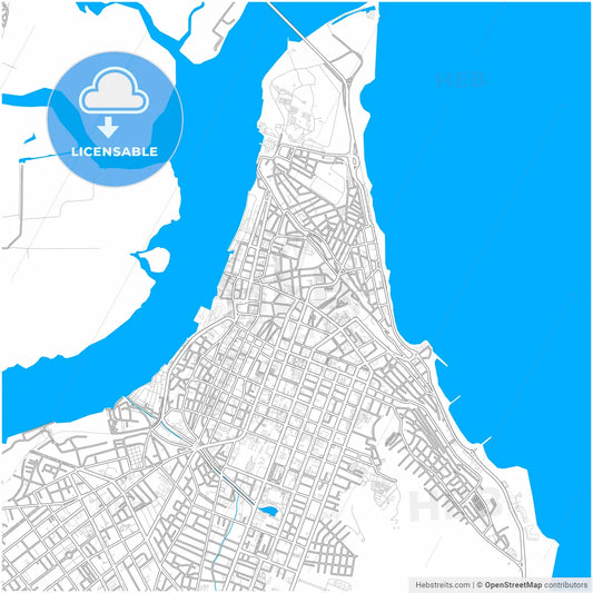 Natal, Brazil, city map with high resolution roads.