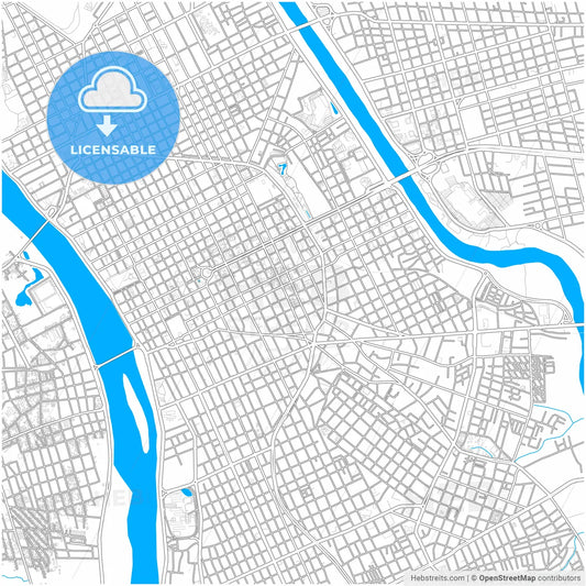 Teresina, Brazil, city map with high resolution roads.