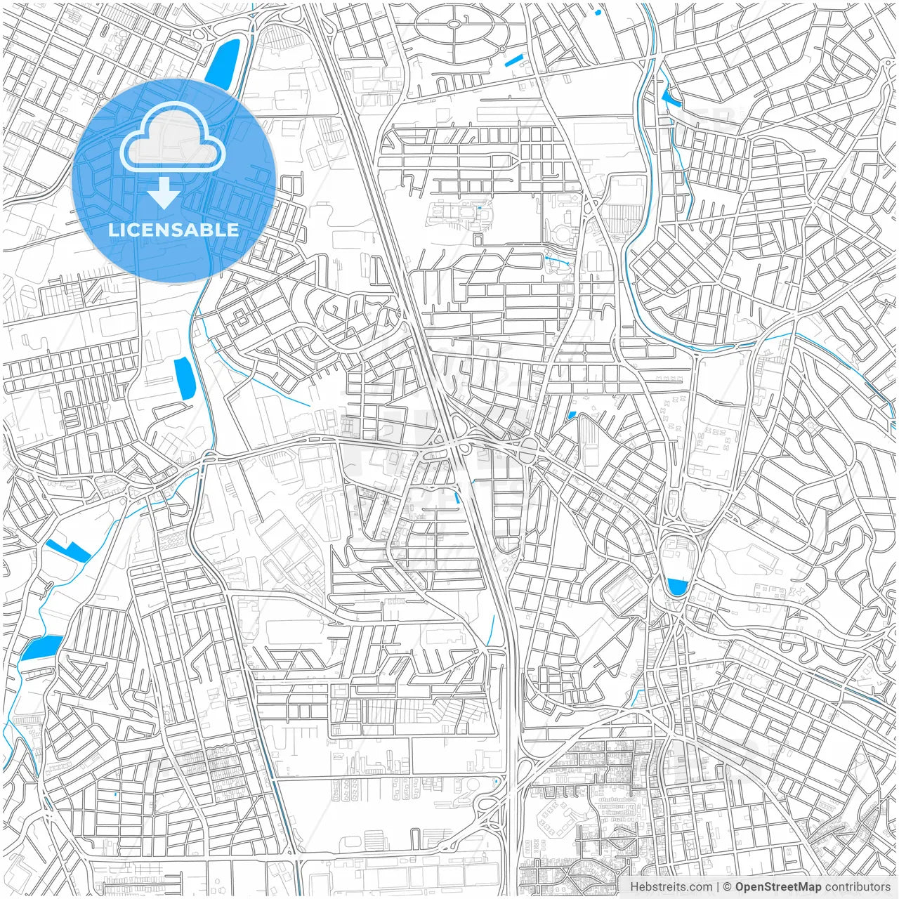 Sao Bernardo do Campo, Brazil, city map with high resolution roads.