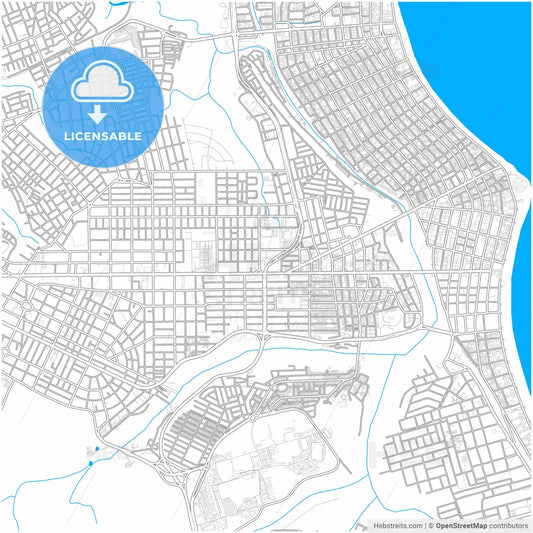 Joao Pessoa, Brazil, city map with high resolution roads.