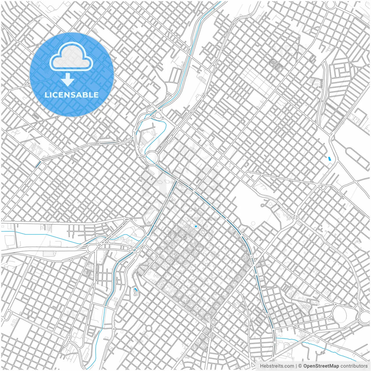 Ribeirao Preto, Brazil, city map with high resolution roads.
