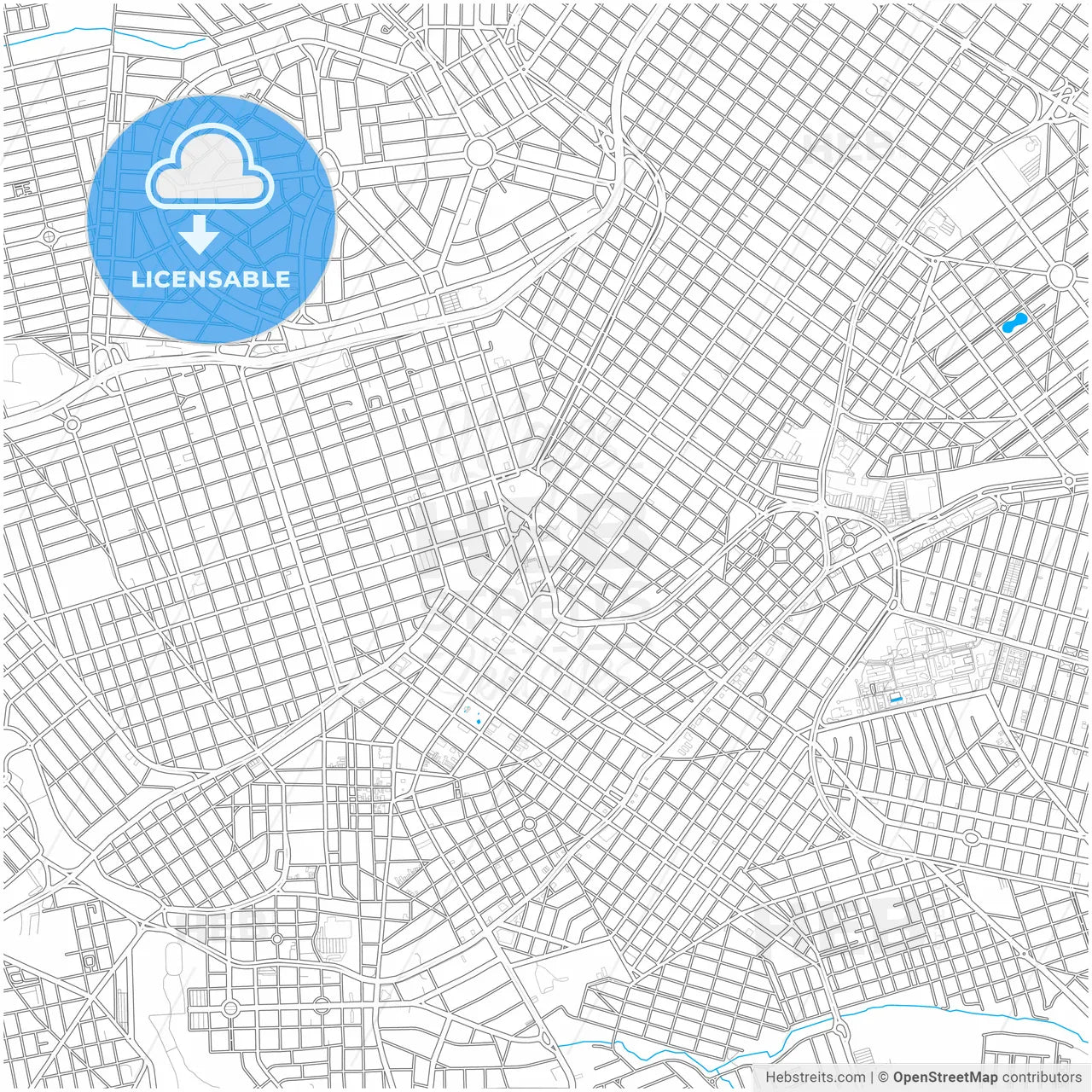 Uberlandia, Brazil, city map with high resolution roads.
