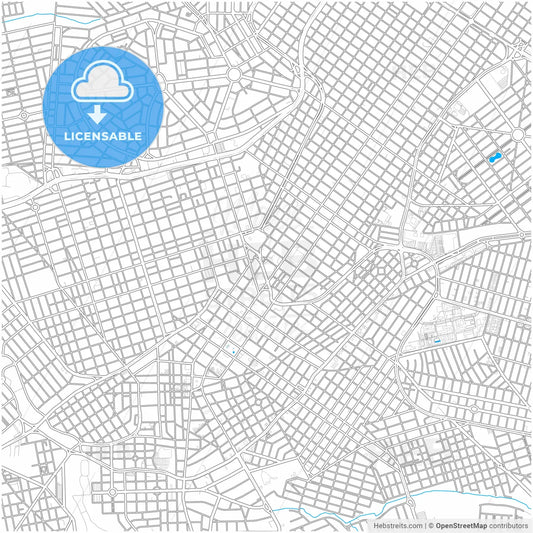 Uberlandia, Brazil, city map with high resolution roads.