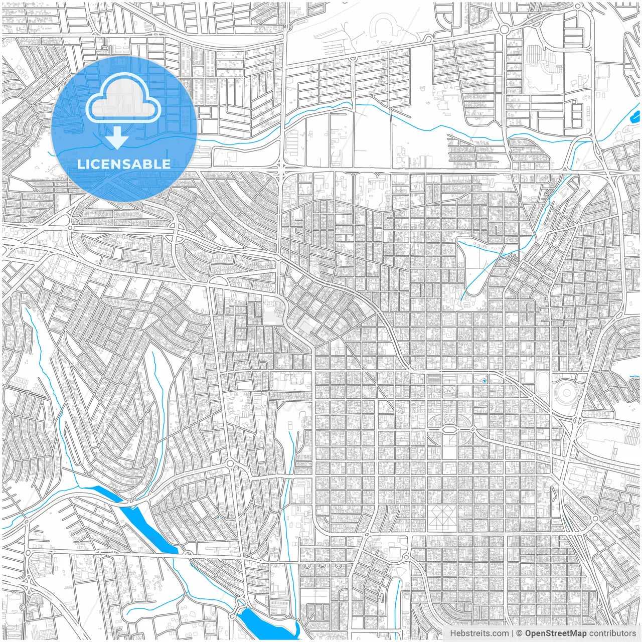 Londrina, Brazil, city map with high resolution roads.