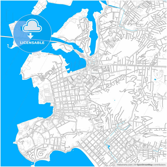 Niteroi, Brazil, city map with high resolution roads.