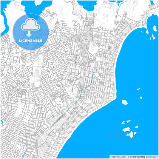 Vila Velha, Brazil, city map with high resolution roads.