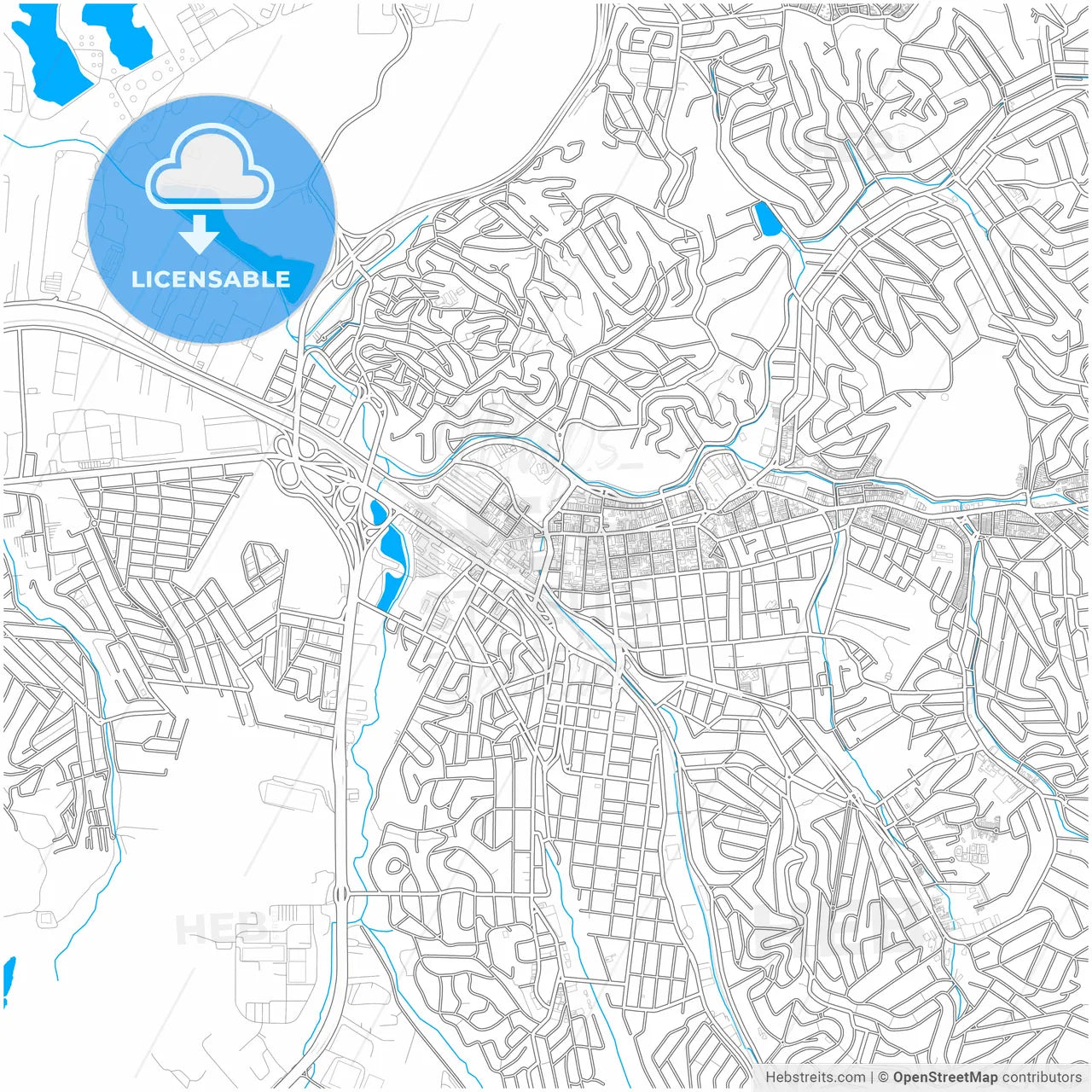 Maua, Brazil, city map with high resolution roads.
