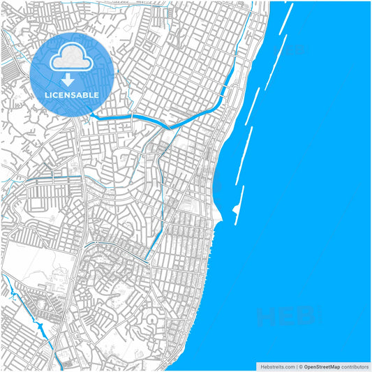 Olinda, Brazil, city map with high resolution roads.