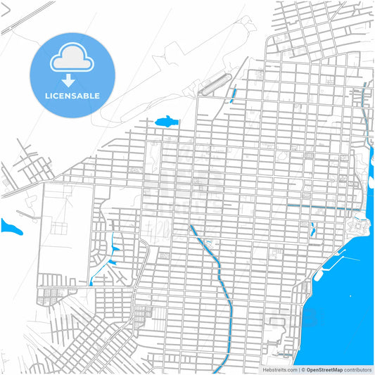 Macapa, Brazil, city map with high resolution roads.