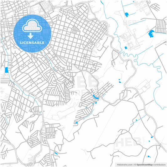 Mogi das Cruzes, Brazil, city map with high resolution roads.