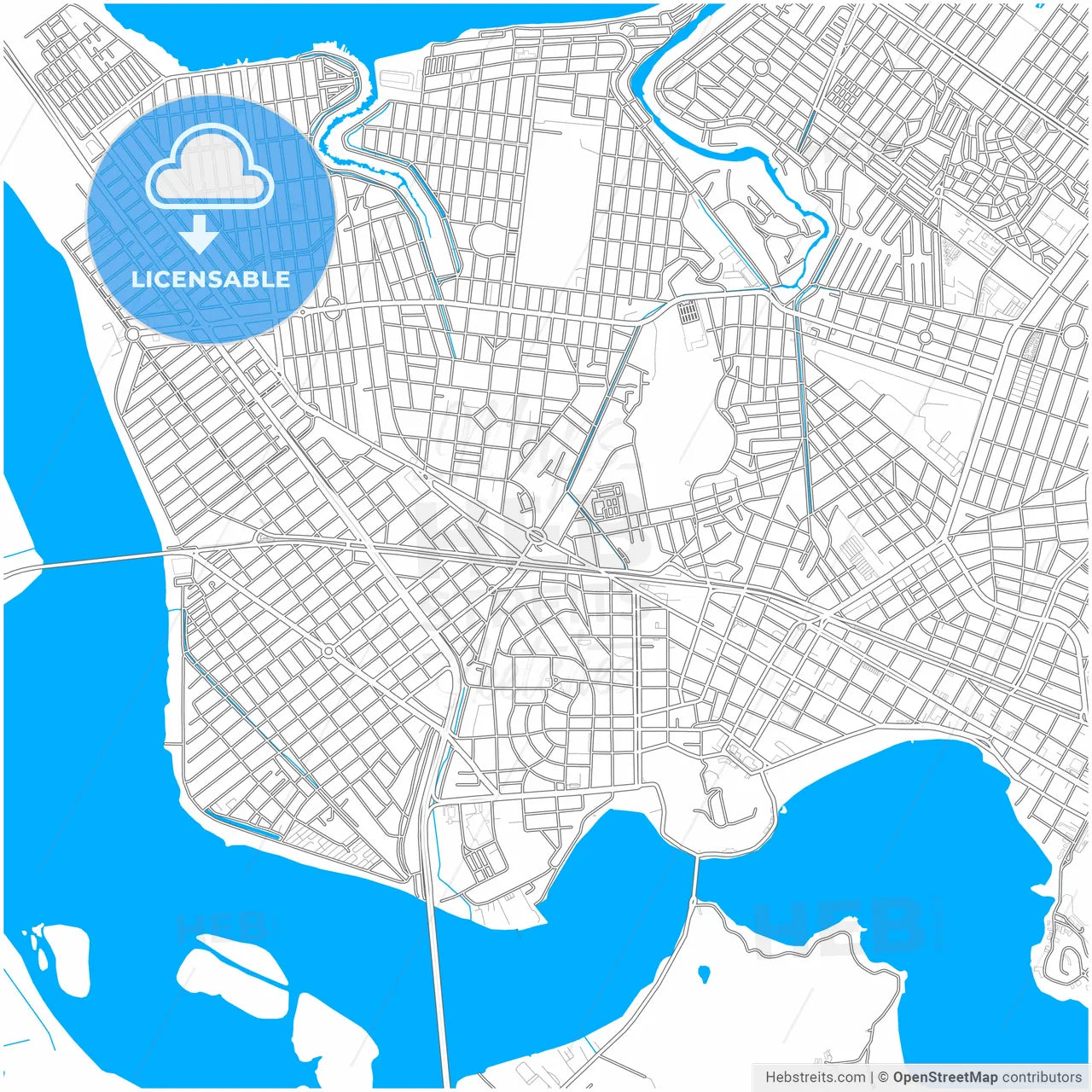 Sao Vicente, Brazil, city map with high resolution roads.