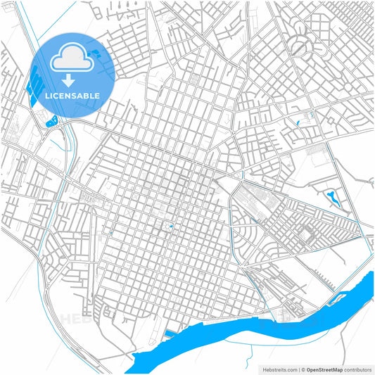 Pelotas, Brazil, city map with high resolution roads.