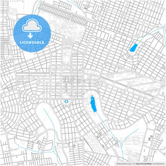 Maringa, Brazil, city map with high resolution roads.