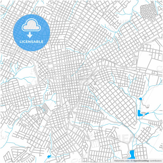 Ponta Grossa, Brazil, city map with high resolution roads.