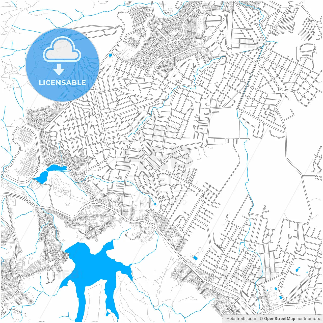 Viamao, Brazil, city map with high resolution roads.