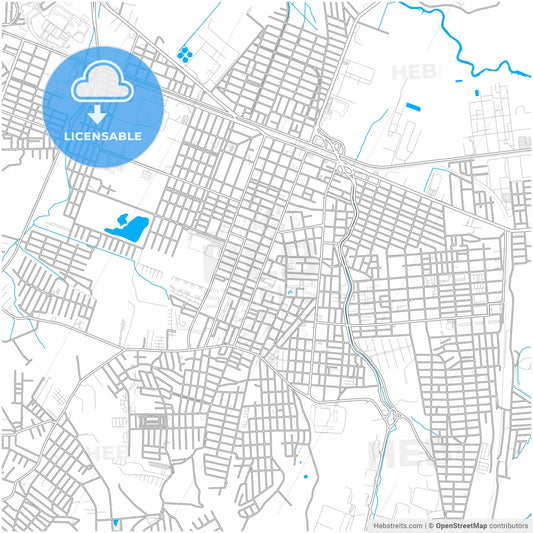 Suzano, Brazil, city map with high resolution roads.