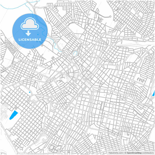 Uberaba, Brazil, city map with high resolution roads.