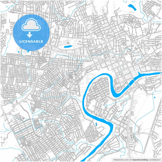 Rio Branco, Brazil, city map with high resolution roads.