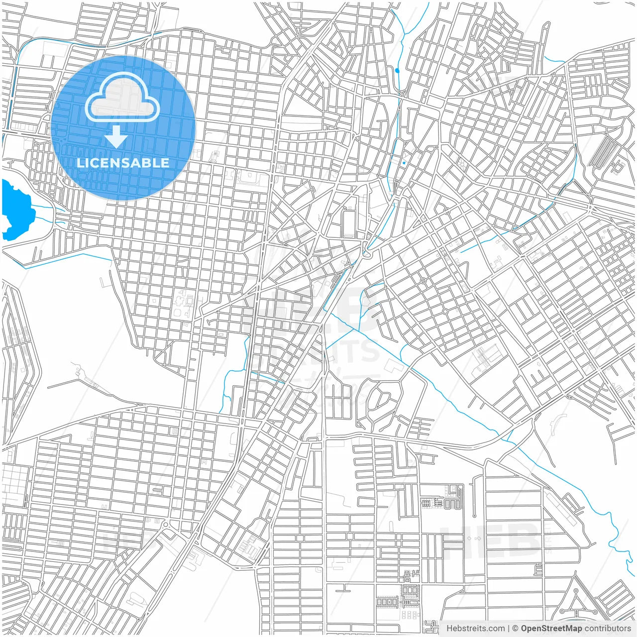 Vitoria da Conquista, Brazil, city map with high resolution roads.
