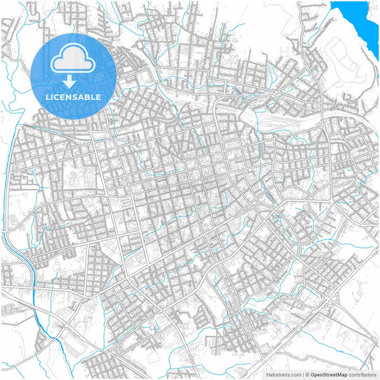 Santa Maria, Brazil, city map with high resolution roads.