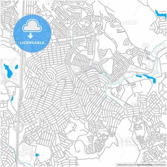 Santa Luzia, Brazil, city map with high resolution roads.