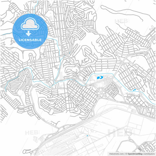 Ipatinga, Brazil, city map with high resolution roads.