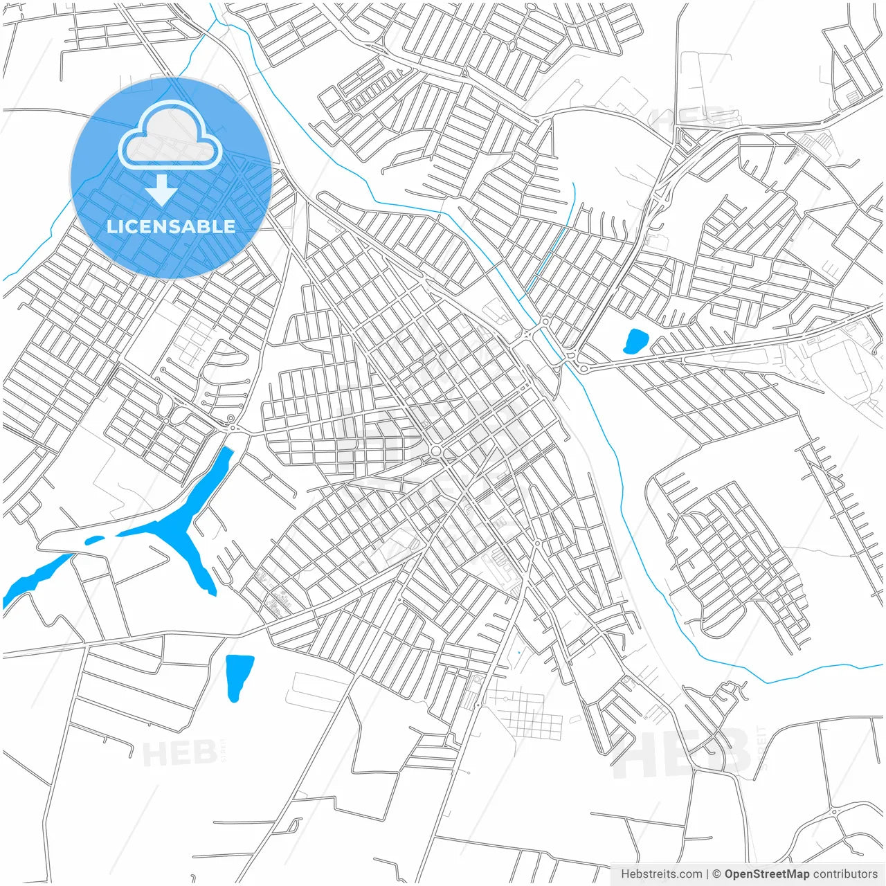 Sumare, Brazil, city map with high resolution roads.