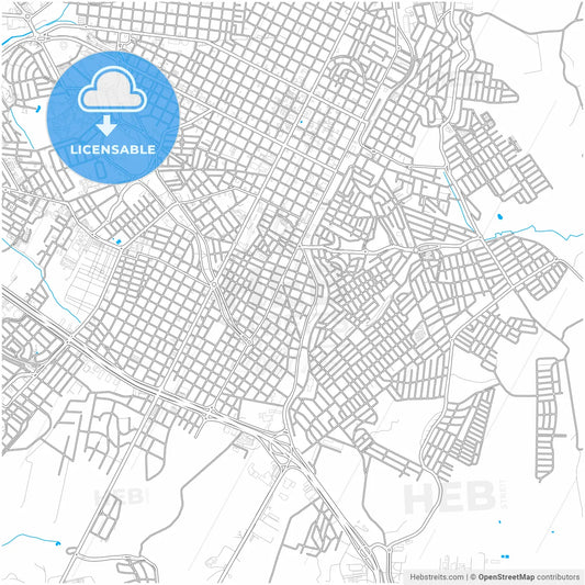 Presidente Prudente, Brazil, city map with high resolution roads.