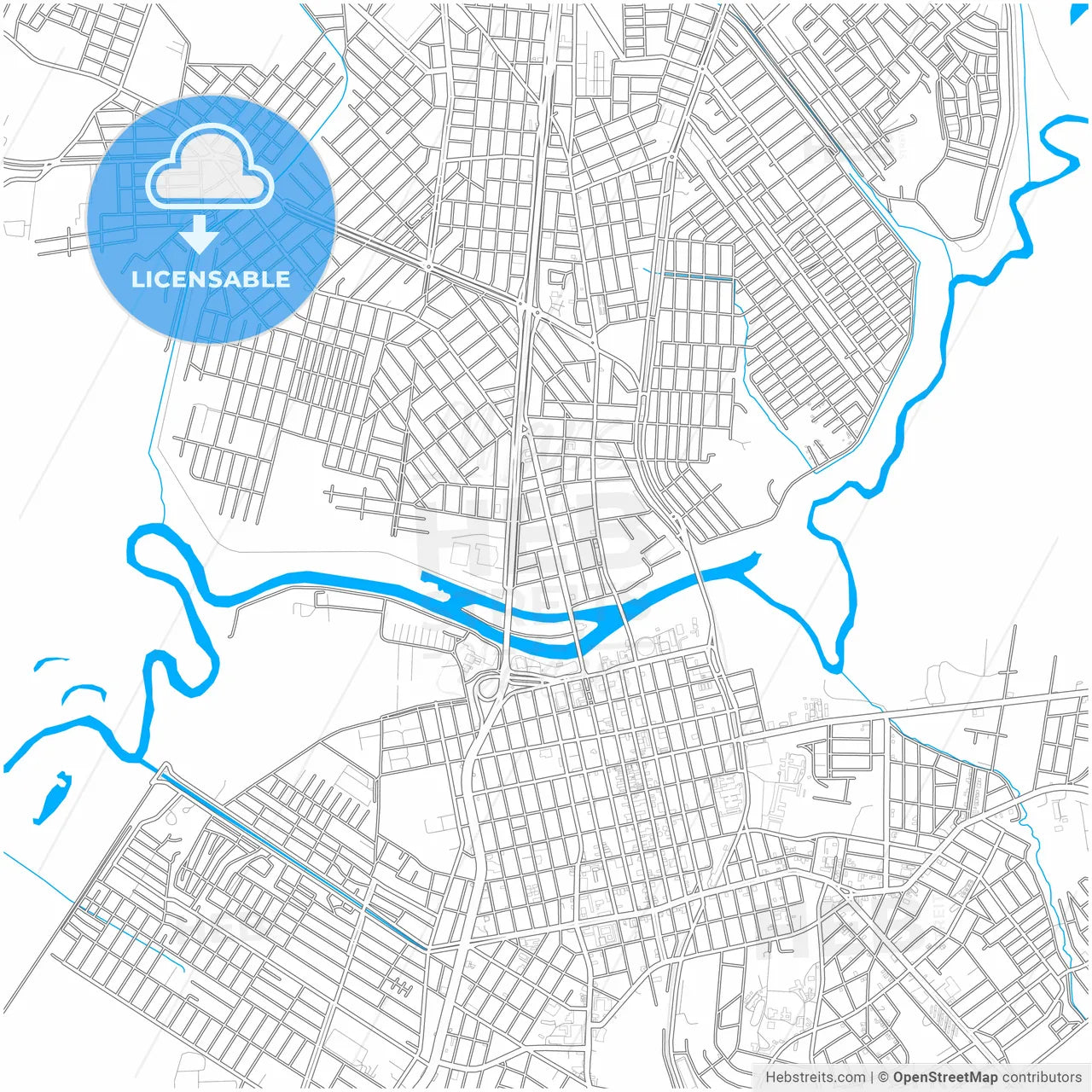 Sao Leopoldo, Brazil, city map with high resolution roads.