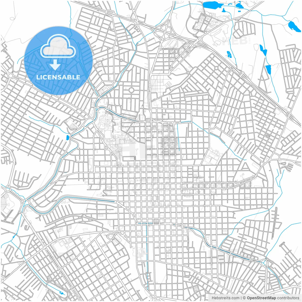 Sao Carlos, Brazil, city map with high resolution roads.