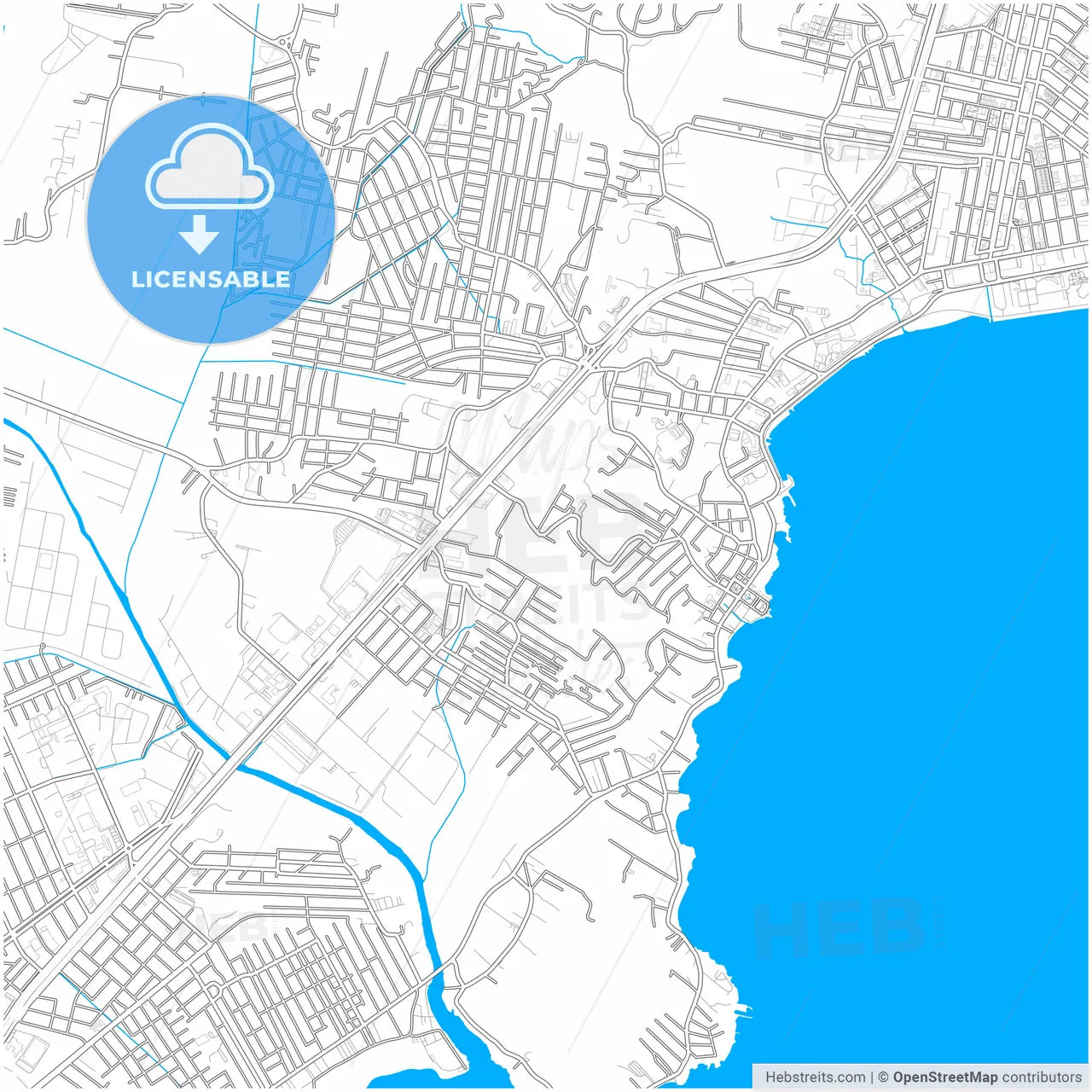 Sao Jose, Brazil, city map with high resolution roads.