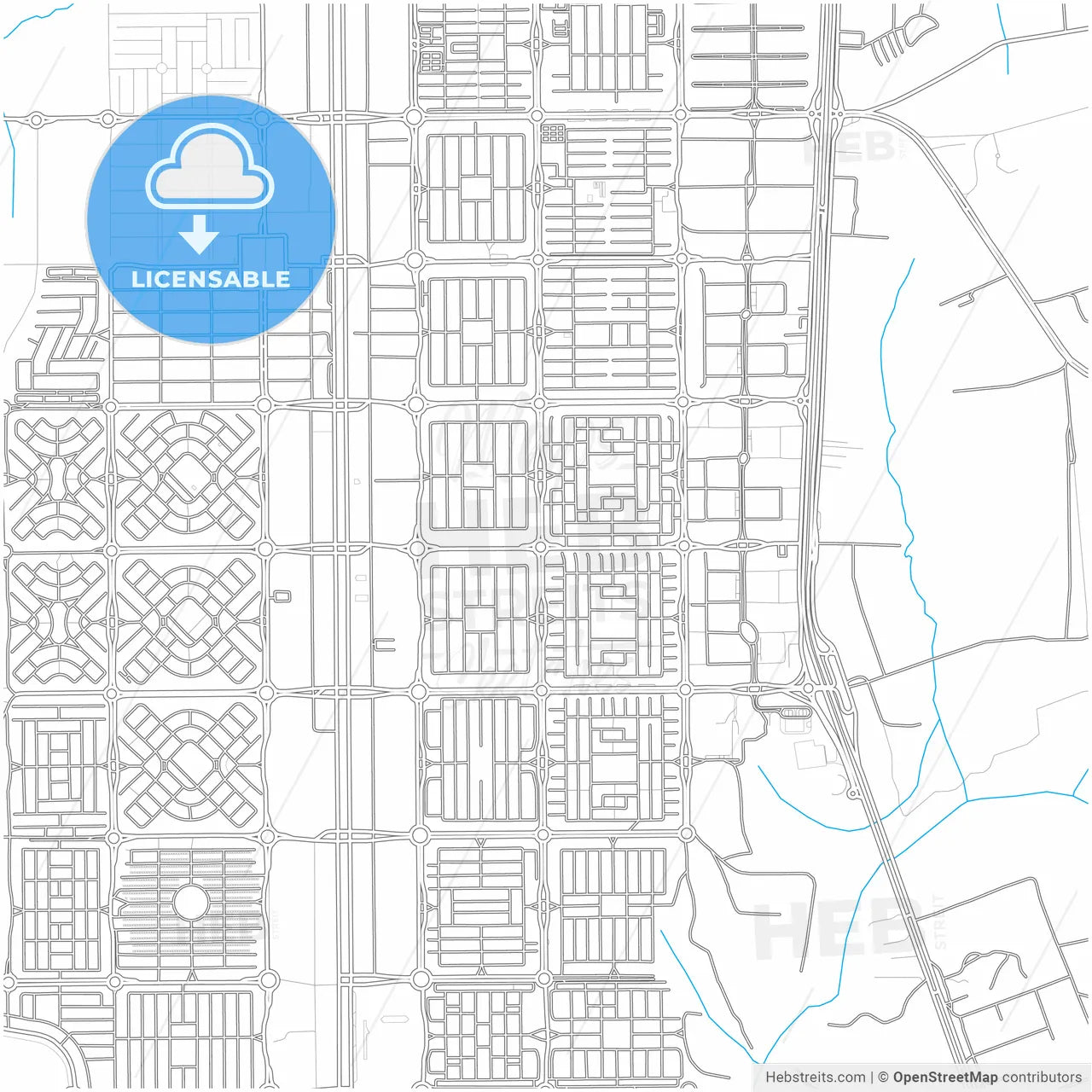 Palmas, Brazil, city map with high resolution roads.
