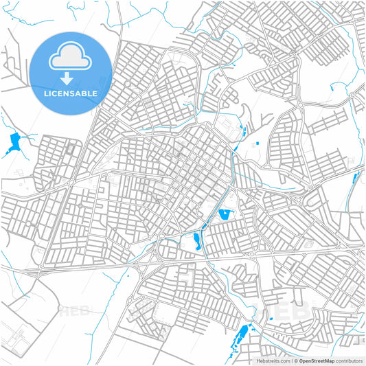 Santa Barbara d Oeste, Brazil, city map with high resolution roads.