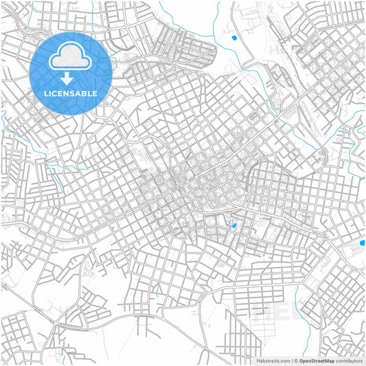 Passo Fundo, Brazil, city map with high resolution roads.