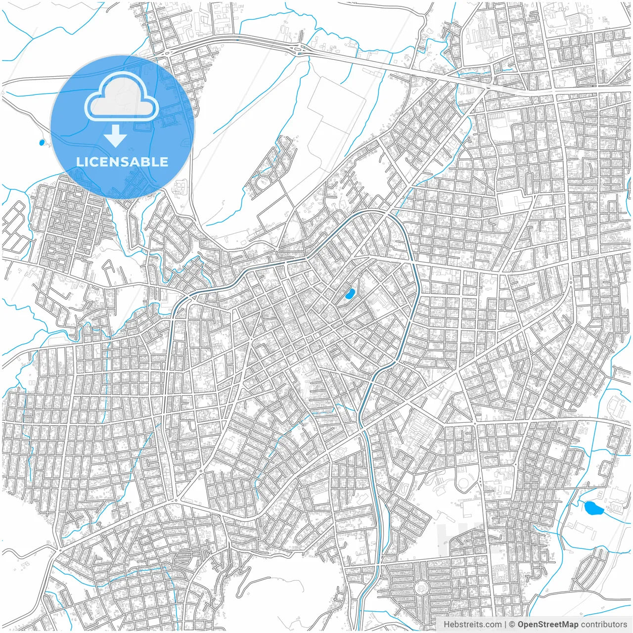 Lages, Brazil, city map with high resolution roads.