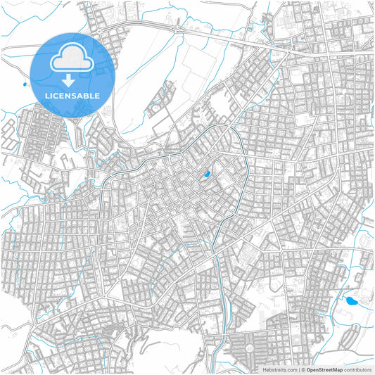 Lages, Brazil, city map with high resolution roads.