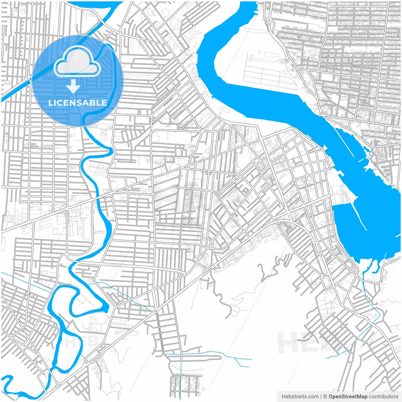 Itajai, Brazil, city map with high resolution roads.
