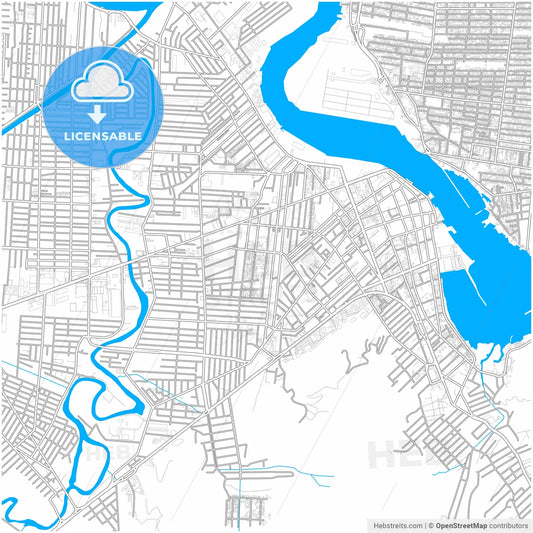 Itajai, Brazil, city map with high resolution roads.