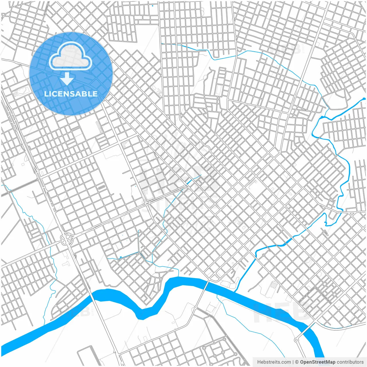 Rondonopolis, Brazil, city map with high resolution roads.