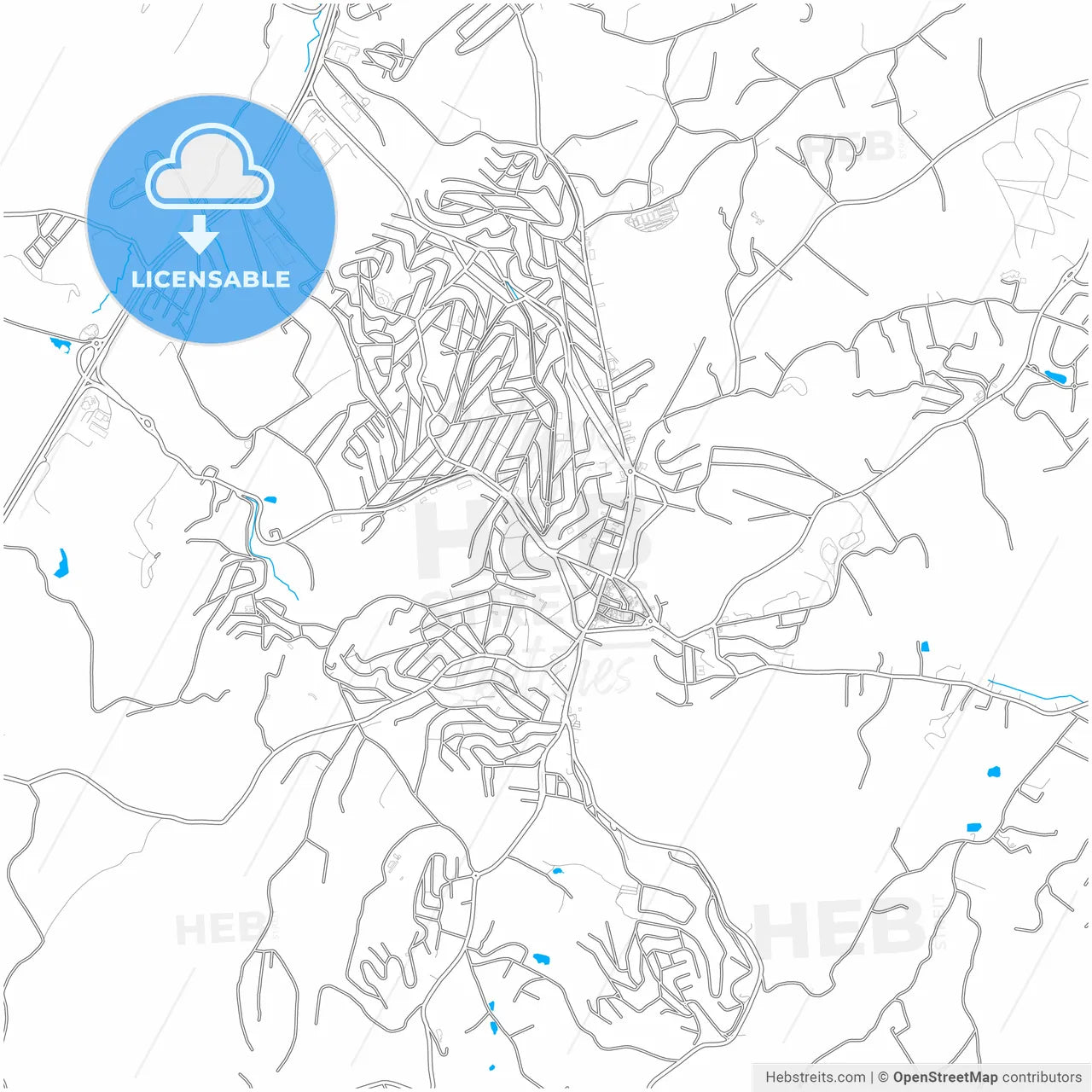Itapecerica da Serra, Brazil, city map with high resolution roads.
