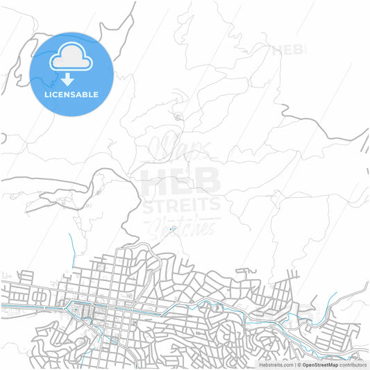 Pocos de Caldas, Brazil, city map with high resolution roads.