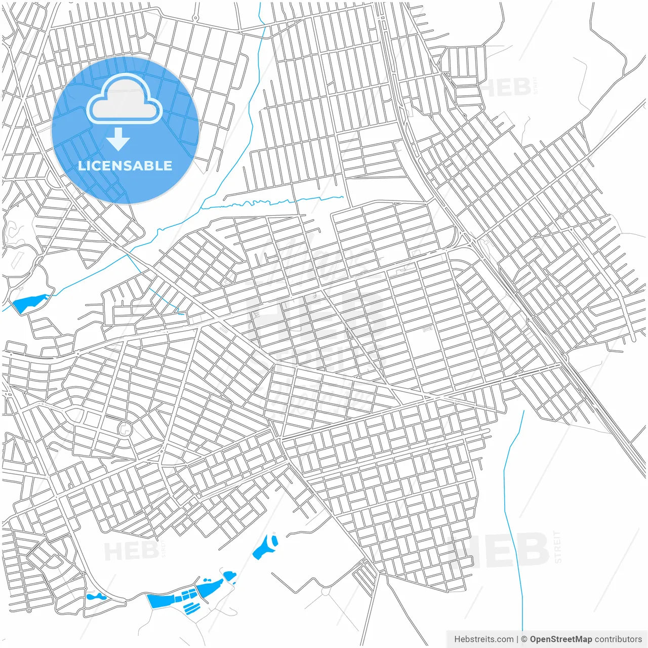 Luziania, Brazil, city map with high resolution roads.