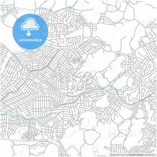 Queimados, Brazil, city map with high resolution roads.